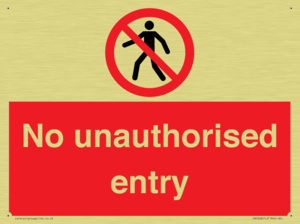 No unauthorised entry